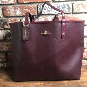 Coach Burgundy Tote Bag